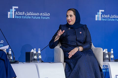 آمنة الرميحي، وزيرة الإسكان بالبحرين، خلال مشاركتها في منتدى مستقبل العقار 2026 بالرياض 