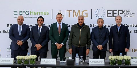 طلعت مصطفى عقب توقيع عقد الشراكة مع منصة مصر للتعليم