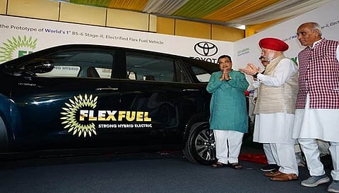 Gadkari launches world's first prototype of the BS 6 Stage II ‘Electrified Flex Fuel Vehicle’