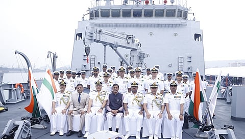 GRSE built INS Nirdeshak commissioned into Indian Navy