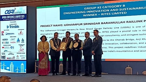 RITES bags CEAI National Award for engineering innovation in USBRL project