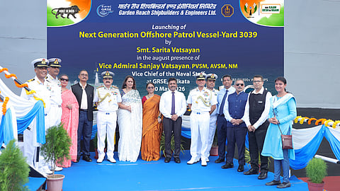 GRSE launches first next-generation offshore patrol vessel for Indian Navy