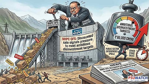 Alt="NHPC OFS at discounted floor price shares fall"