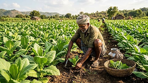 Alt="Govt approves one-time interest-free loan of Rs 50k per barn for Andhra tobacco farmers"