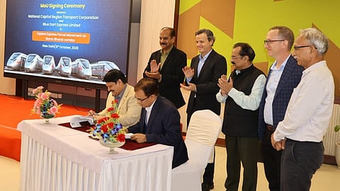 Alt="NCRTC, Blue Dart tie up to explore Namo Bharat freight movement in NCR"