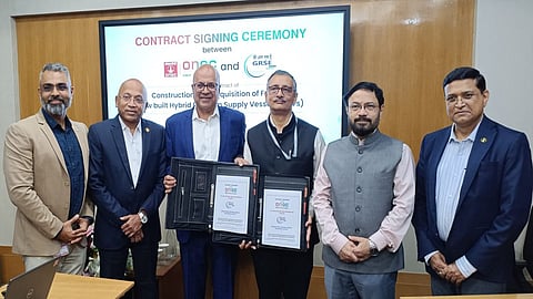Alt="GRSE bags ONGC contract to build 4 hybrid offshore supply vessels"