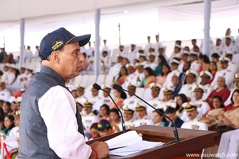 Rajnath launches INS Nilgiri, INS Khanderi in Mumbai
