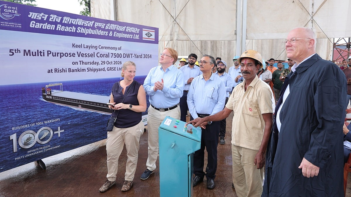 GRSE lays keel of 5th Multi-Purpose Vessel under German export order