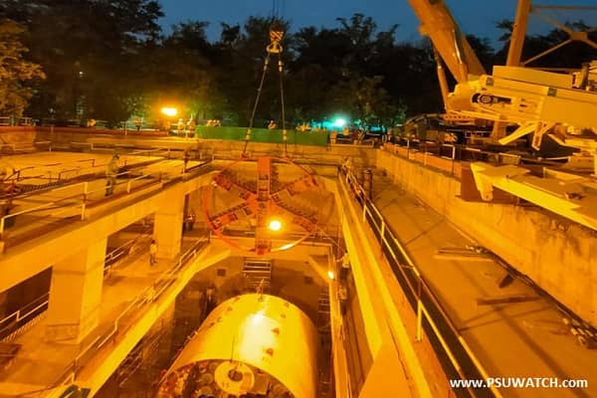 DMRC starts lowering of Phase-4’s first Tunnel Boring Machine