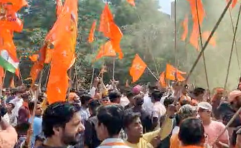 Ram Navami procession taken out despite ban in Jahangirpuri