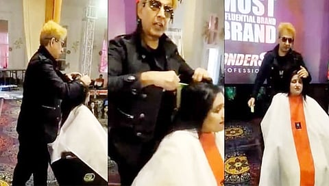 Jawed Habib viral video : जावेद हबीबने थुंकी लावून कापले महिलेचे केस 