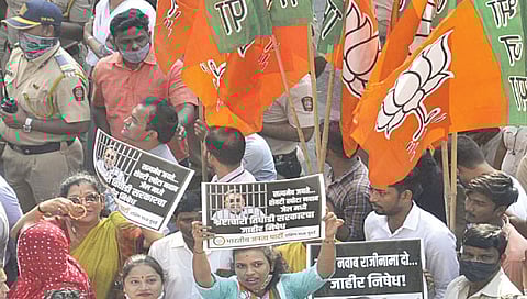 नवाब मलिक यांच्या राजीनाम्यासाठी भाजपची राज्यभर निदर्शने