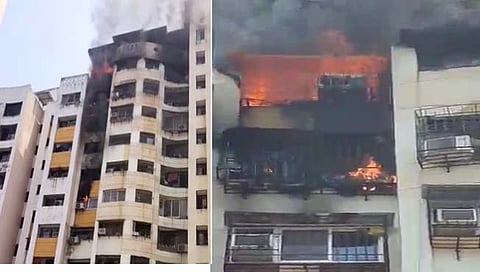 मुंबई : कांजूरमार्ग येथील रॉयलपार्क इमारतीला भीषण आग