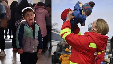 युक्रेन सीमेवर हजारो मुलांची आईवडिलांपासून ताटातूट; आक्रोश आणि हुंदका थांबेना (photos)