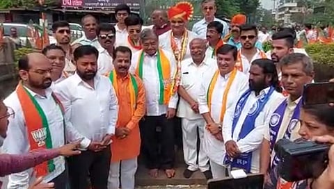 कोल्हापूर उत्तर पोटनिवडणूक : भाजपकडून जोरदार शक्तीप्रदर्शन, सत्यजित कदम यांचा अर्ज दाखल