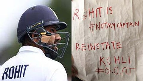 Ind Vs Sl : रोहित शर्माच्या कॅप्टनसीला तीव्र विरोध, प्रेक्षकांनी झळकवली निषेधाची पोस्टर्स!