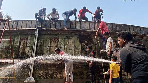 संस्थानकालीन कोल्‍हापूरची पाण्याची तहान भागविणाऱ्या पाण्याच्या खजिन्याची स्‍वच्छता