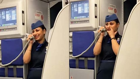 viral Video : एअर होस्टेसच्या निरोप समारंभाने प्रवाशांसह नेटकऱ्यांना सुद्धा केलं भावूक