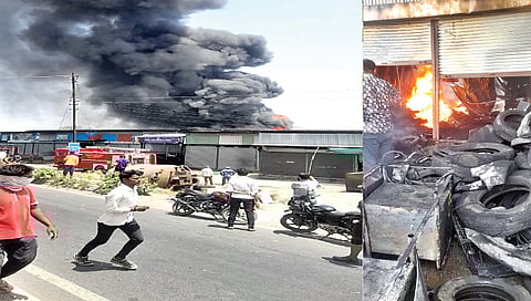 नाशिक : शेतातील कचरा पेटविल्याने भीषण आग, तीन दुकाने बेचिराख, 10 दुकाने वाचली