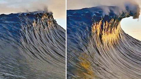 लाटांनी केला ‘ढगांना’ स्पर्श!