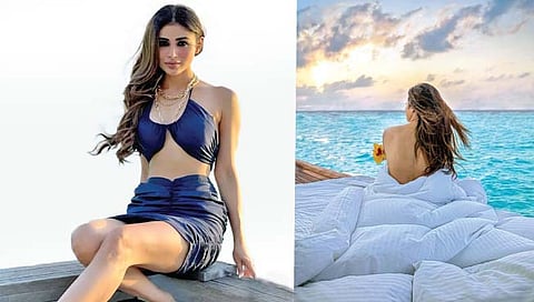 मौनी रॉय हिने लुटला बीचवर सूर्यास्ताचा आनंद