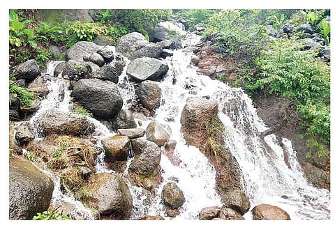 भीमाशंकर व आहुपे परिसरात पावसामुळे ओढे-नाले तुंडुब भरून वाहत आहेत.