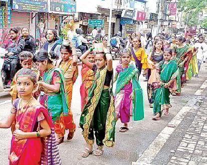 नवी सांगवी, पिंपळे गुरवमध्ये विद्यार्थ्यांची दिंडी