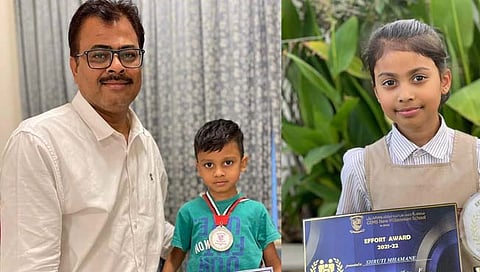 ओमान येथील समुद्रात वाहून गेलेले जत येथील शशिकांत म्हमाणे त्यांचा मुलगा श्रेयस व मुलगी श्रुती.