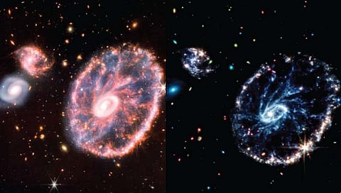 ‘जेम्स वेब’ने टिपली कार्टव्हील आकाशगंगा