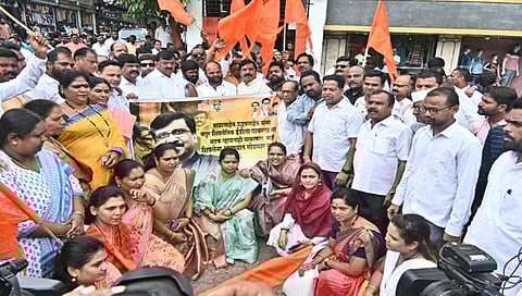 ईडीविरोधात नाशिकमध्ये शिवसेनेचे आंदोलन(छाया-हेमंत घोरपडे)
