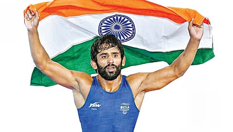 बजरंग पुनियाची ‘गोल्डन’ हॅट्ट्रिक