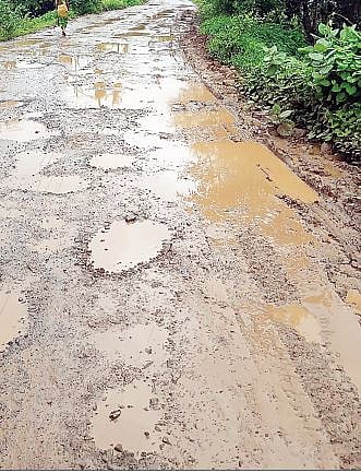 बकोरी रस्त्याची खड्ड्यांमुळे दुरवस्था