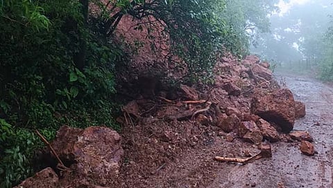 Panhala: पन्हाळा-पावनगड रस्त्यावर पुन्हा दरड कोसळली (Video)