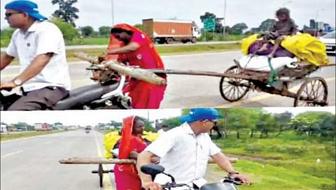 व्हिडिओ व्हायरल | चार मुलांची आई बैलगाडी ओढत 15 कि.मी. चालली!