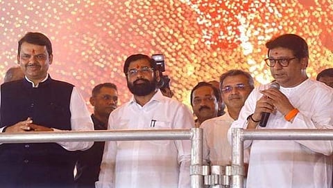 Political Diwali : मुख्यमंत्री शिंदे, फडणवीस यांच्या उपस्थितीत राज ठाकरे यांच्या मनसे दीपोत्सवाचे उद्घाटन