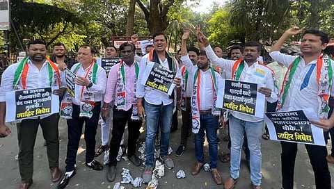 ठाणे : राष्ट्रवादी युवक काँग्रेसकडून गुजरातच्या मुख्यमंत्र्यांचा पुतळा जाळण्याचा प्रयत्न