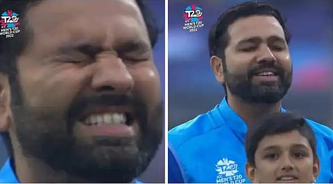 Rohit Sharma Emotional : पाकविरुद्धच्या सामन्यापूर्वी रोहित शर्मा भावूक, राष्ट्रगीत गाताना अश्रू अनावर! (Video)