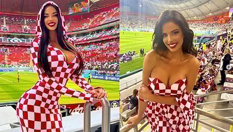 FIFA WC 2022 And Ivana Knoll : ‘या’ मॉडेलने कतारचे नियम बसवले धाब्यावर; फुटबॉलची हॉट फॅन (Video)