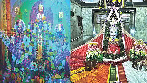 पंचवटी : कपालेश्वर मंदिरातील हरिहर रुपात म्हणजे भगवान विष्णू आणि भगवान शिव यांची अर्धांगी रुपात सजविलेली पिंड. (छाया : गणेश बोडके)