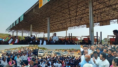 टोल नाक्यावर आंदोलन