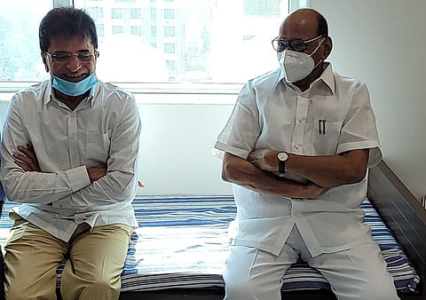 राष्ट्रवादीचे अध्यक्ष शरद पवार आणि किरीट सोमय्या यांनी घेतली खासदार गिरीश बापट यांची भेट