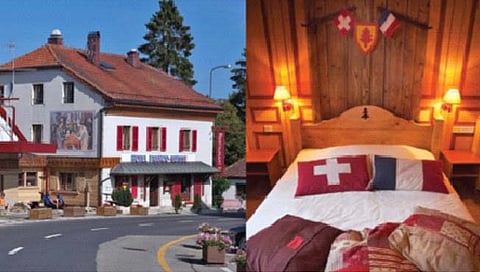 फ्रान्स आणि स्वित्झर्लंडमध्ये विभागलेले हॉटेल!