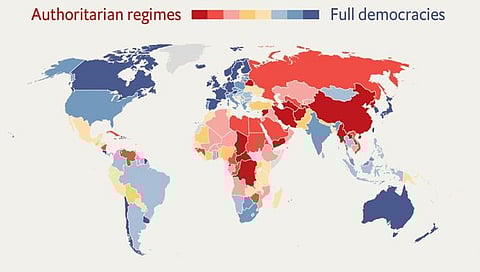 Democracy Index 2022 : लोकशाही निर्देशांकात रशिया, चीन, पाकची घसरण : भारताच्या स्थितीत सुधारणा