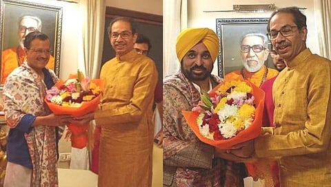 Arvind Kejriwal Bhagwant Mann Meet Uddhav Thackeray : मुख्यमंत्री अरविंद केजरीवाल, भगवंतसिंग मान यांनी घेतली उद्धव ठाकरेंची भेट