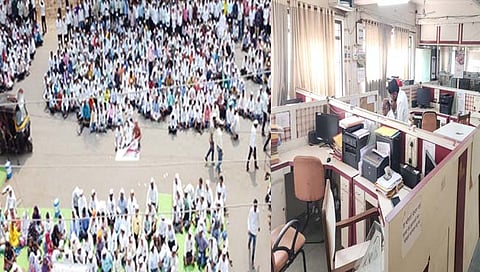 हिंगोली : जुन्या पेन्शनसाठी कर्मचाऱ्यांचे आंदोलन, शासकीय कार्यालयातील कामकाज ठप्प