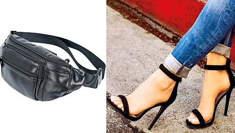 High heels and belt bag  