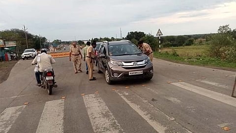 नांदेड : हाणेगाव, भुतनहिप्परगा येथे नाकाबंदी