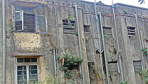 पंचवटी : महाराष्ट्र अभियांत्रिकी संशोधन संस्था (मेरी) या शासकीय वसाहतीमधील इमारतींची झालेली दुरवस्था.(छायाचित्रे : गणेश बोडके)