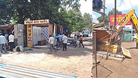 नाशिक : मनपाची शहरभर मोहीम, अनधिकृत टपऱ्या हटविल्या