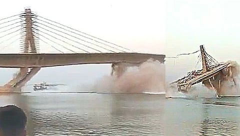 Bihar Bridge Collapsed : १७०० कोटी पाण्यात! बिहारमध्ये बांधकाम अंतिम टप्प्यात आलेला पूल कोसळला